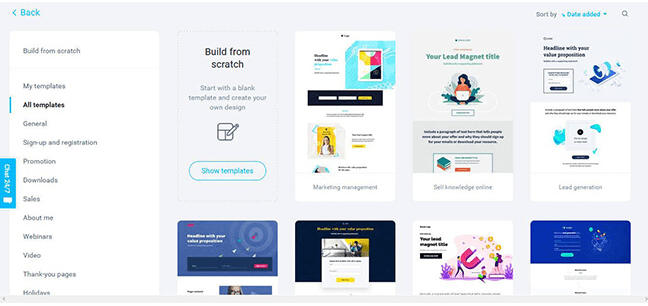 Landing pages